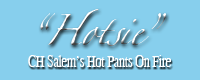 CH Salem's Hot Pants On Fire "Hotsie"